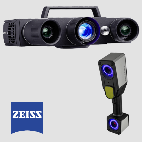 StaabTEC – Ihr Dienstleister für optische Messtechnik Grauer Hintergrund mit Messgerät ZEISS Atos Q und ZEISS hawk 2